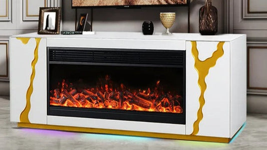 Meuble TV avec cheminée Vesuvius